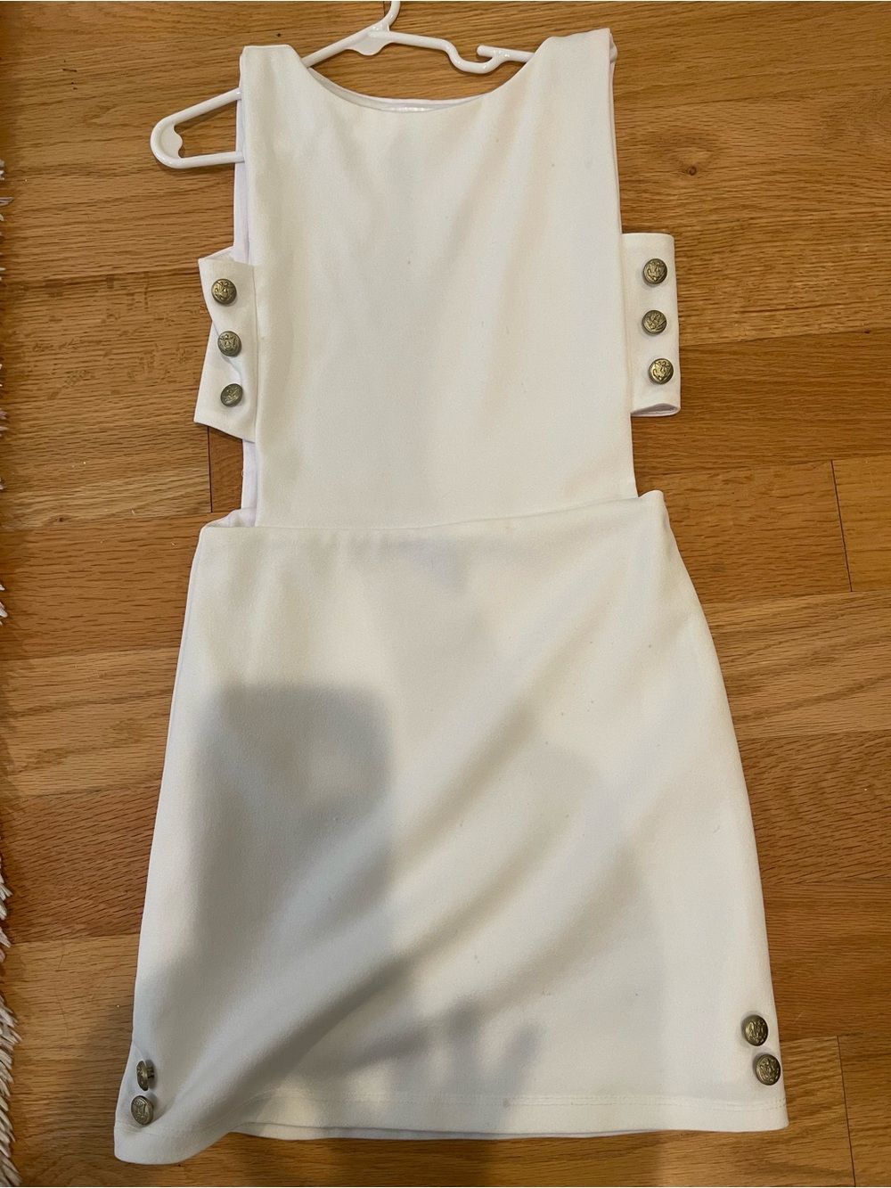 Girls' White Formal Button-Accent Dress